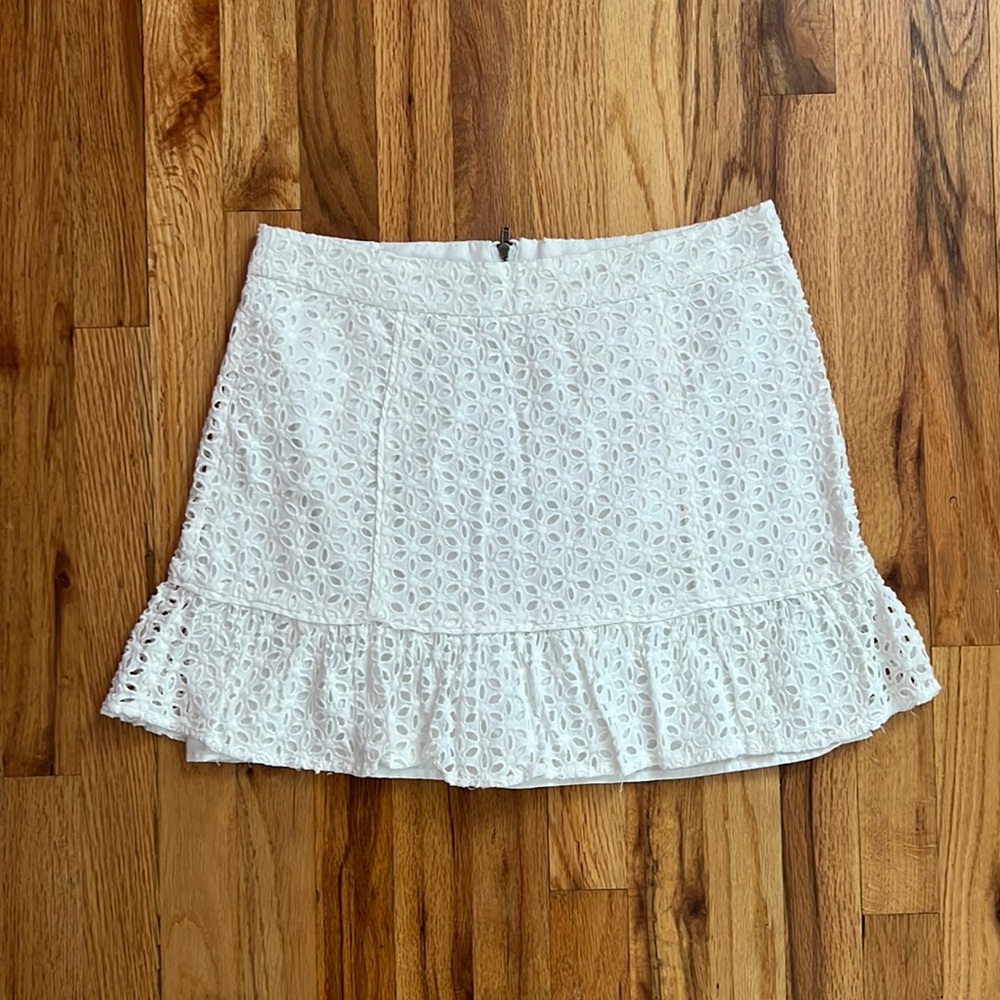 White Eyelet Mini Skirt